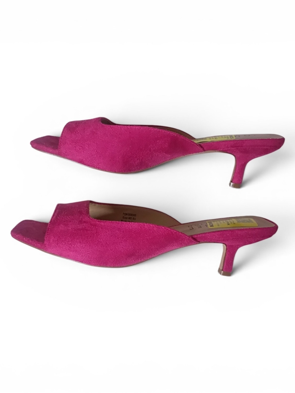 Women’s Journee Collection Open-Toe Kitten Heel Mules in Fuchsia